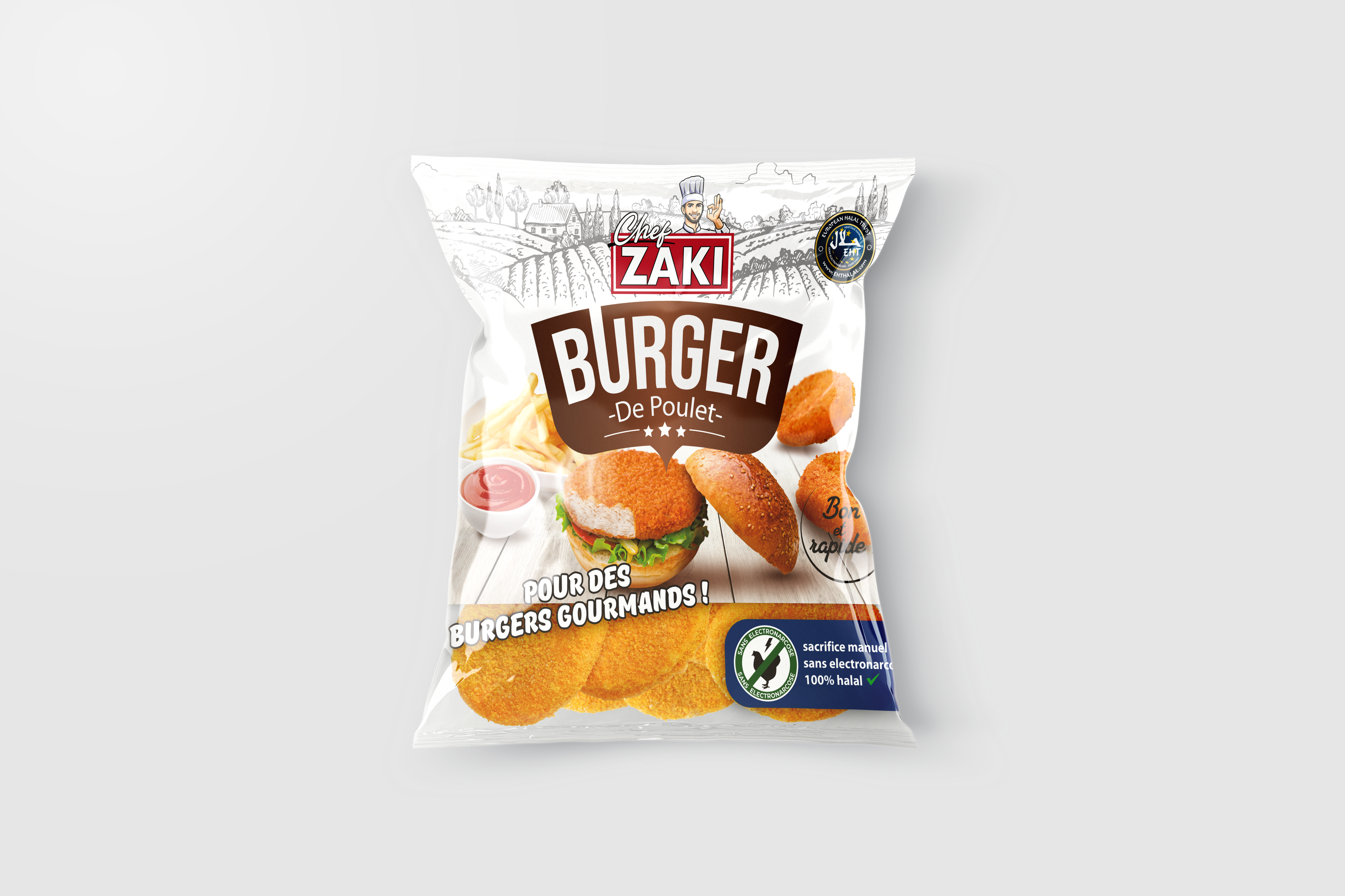 CHEF ZAKI BURGER DE POULET 800GR
