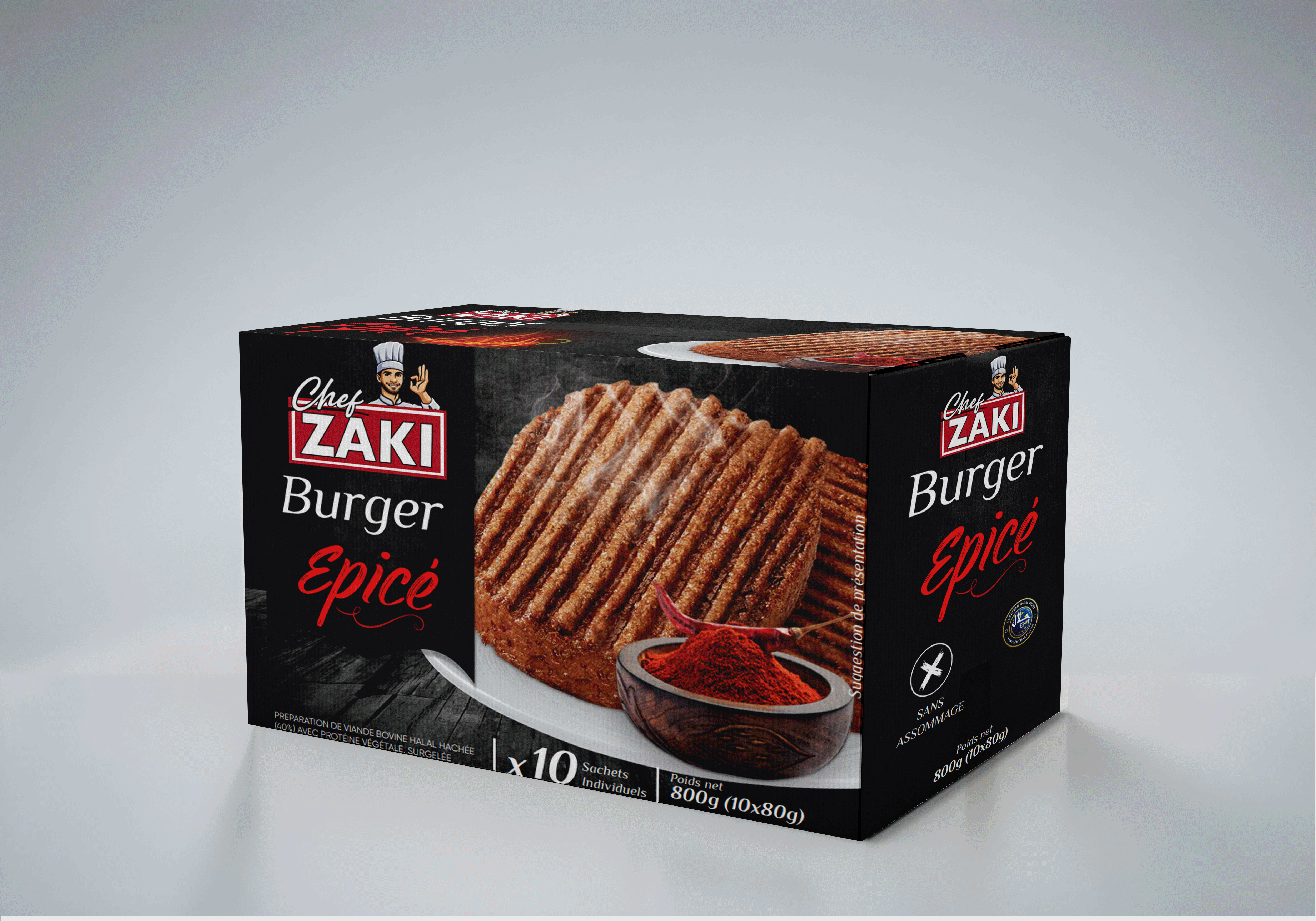 CHEF ZAKI BURGER ÉPICÉ 800GR