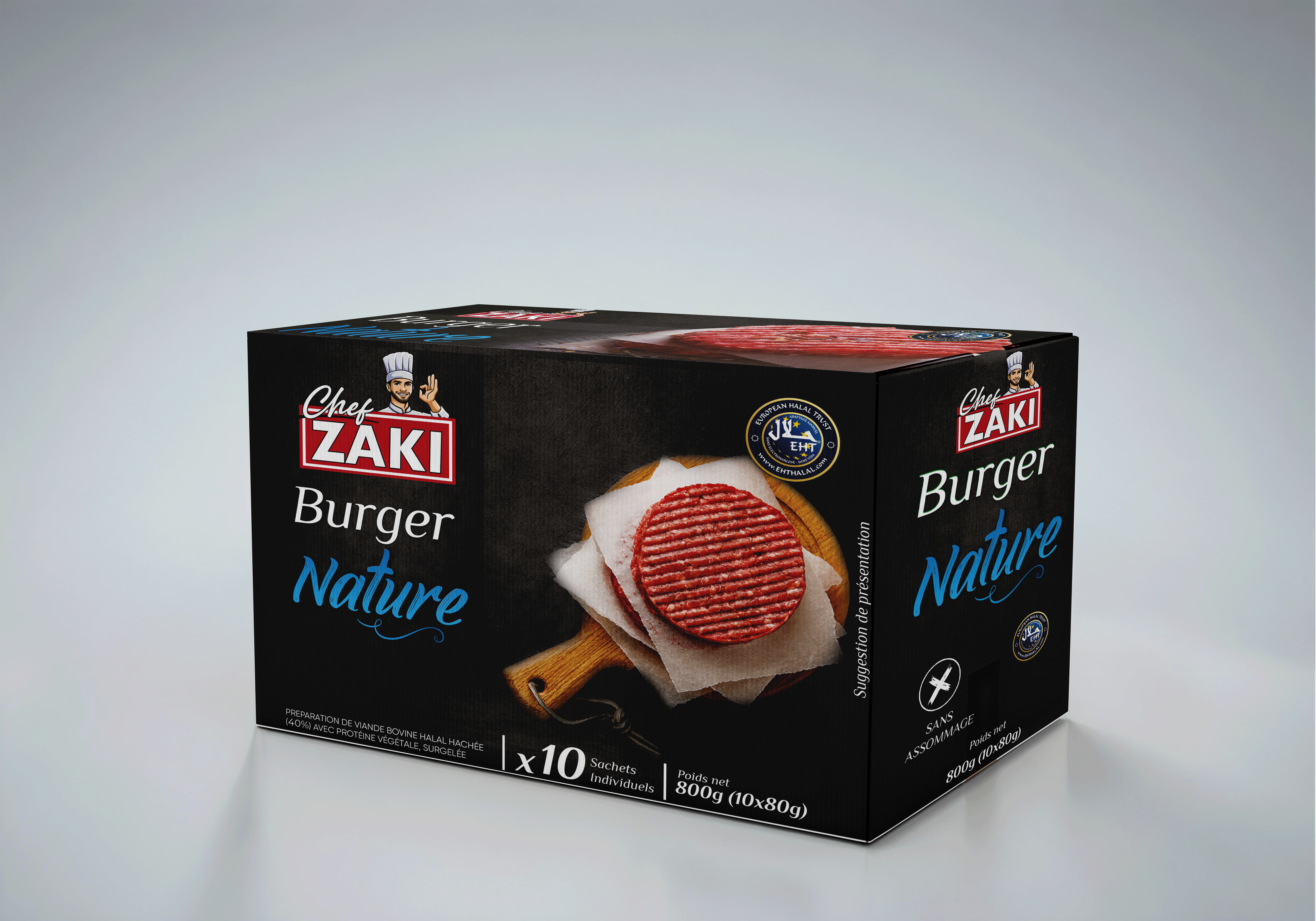 CHEF ZAKI BURGER NATURE 800GR